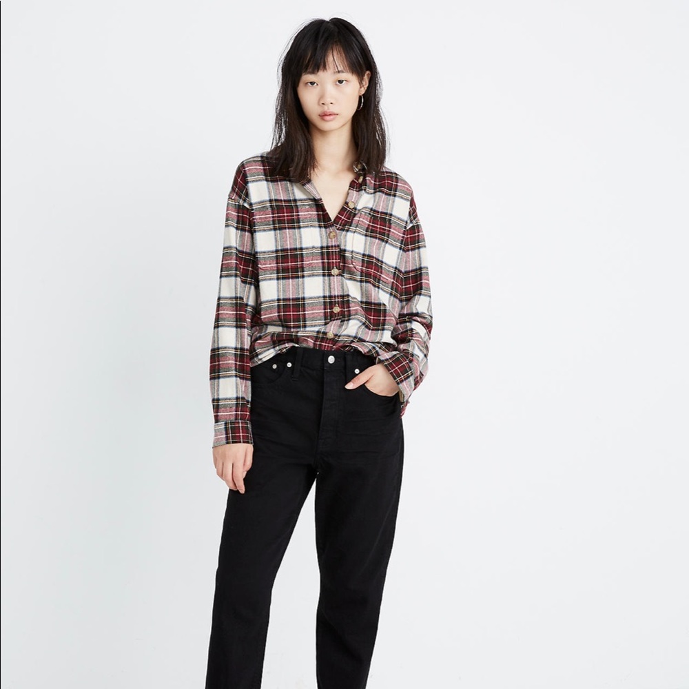 Madewell Flannel Shirt-Jacket in Tartan Plaid EUC